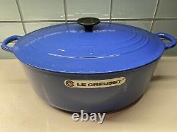 Le Creuset #35 Blue Enamel Cast Iron 9.5 Quart Oval Dutch Oven