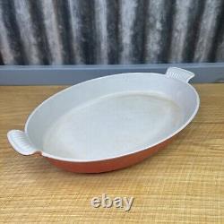 Le Creuset #36 Flame Orange Au Gratin Oval Open Baker Enamel Cast Iron