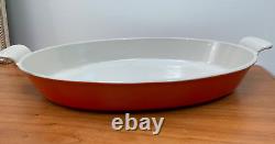 Le Creuset #36 Flame Orange Au Gratin Oval Open Baker Enamel Cast Iron EXC VTG