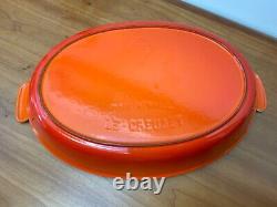 Le Creuset #36 Flame Orange Au Gratin Oval Open Baker Enamel Cast Iron EXC VTG