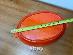 Le Creuset #36 Flame Orange Au Gratin Oval Open Baker Enamel Cast Iron EXC VTG