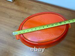 Le Creuset #36 Flame Orange Au Gratin Oval Open Baker Enamel Cast Iron EXC VTG