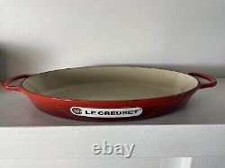 Le Creuset 3Qt Cast Iron Enamel Oval Au Gratin Pan Baker Made In France Red