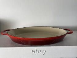 Le Creuset 3Qt Cast Iron Enamel Oval Au Gratin Pan Baker Made In France Red