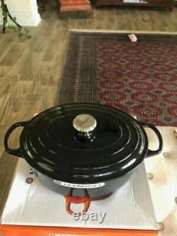 Le Creuset 6.75 6 3/4 QT Oval Dutch Oven Signature Cast Iron #31 Black Onyx