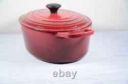 Le Creuset 6.75 Qt Quart Enameled Cast Iron Oval Dutch Oven with Lid Cherry Red