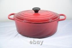 Le Creuset 6.75 Qt Quart Enameled Cast Iron Oval Dutch Oven with Lid Cherry Red