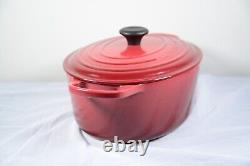 Le Creuset 6.75 Qt Quart Enameled Cast Iron Oval Dutch Oven with Lid Cherry Red