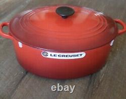 Le Creuset 6.75 qt 6 3/4 French Dutch Oven Cerise Cherry Red New In Box Oval