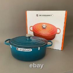 Le Creuset 6.75 qt 6 3/4 French (Dutch) Oven in DEEP TEAL RARE- New In Box! Oval