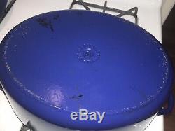 Le Creuset 6.75Qt Oval Dutch Oven withlid Cast Iron Enamel #31 Blue Good Used Cond