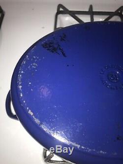 Le Creuset 6.75Qt Oval Dutch Oven withlid Cast Iron Enamel #31 Blue Good Used Cond
