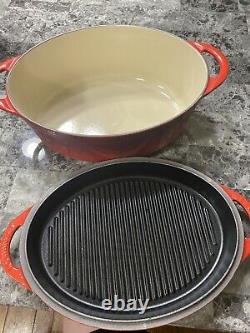 Le Creuset 7 1/4 Qt. Oval Dutch Oven with Grill Pan Lid