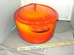 Le Creuset 7.25QT Enamel Cast iron Oval Dutch Oven G Roaster FLAME Orange RED