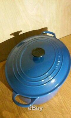 Le Creuset 8 Qt Cast Iron Oval Dutch Oven #33, Harmonic Blue, Lifetime Enameled