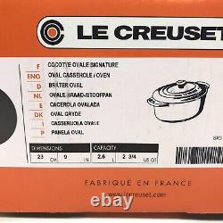 Le Creuset 9 in French 2.6L 2.75qt Oval Casserole Dish Enameled Cast Iron Flint
