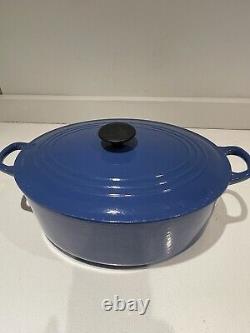 Le Creuset Blue 5 Quart Oval Dutch Oven Enamel Cast Iron #29