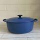 Le Creuset Blue Enameled Cast Iron #29 5 Quart Oval Dutch Oven