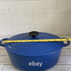 Le Creuset Blue Enameled Cast Iron #29 5 Quart Oval Dutch Oven