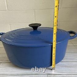 Le Creuset Blue Enameled Cast Iron #29 5 Quart Oval Dutch Oven