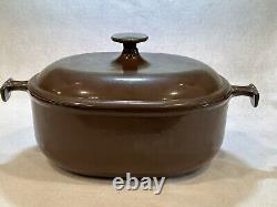 Le Creuset Brown Oval Dutch Oven Casserole Enzo Mari Circa 1970's