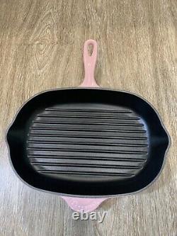 Le Creuset CHIFFON PINK/HIBISCUS Oval Enamel Cast Iron Grill Pan, 32 CM