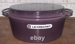 Le Creuset Cassis Oval 7.75 Quart Dutch Oven Reversible Grill Pan LID #32