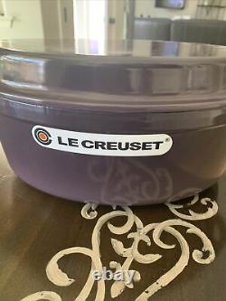 Le Creuset Cassis Plum Purple 4 1/2 Qt. Oval Dutch Oven with Grill Pan Lid 28