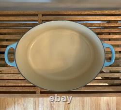Le Creuset Cast Iron 6 3/4 Qt Oval Dutch Oven with Lid # 31 France Caribbean Teal