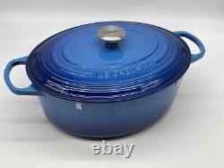 Le Creuset Cast Iron 8qt. Signature Oval Azure Blue Color (Reg. $460)