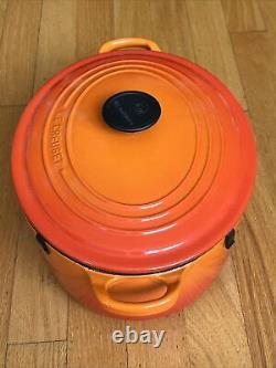 Le Creuset Cast Iron Enamel Oval Dutch Oven # 29 5 Qt Orange Flame