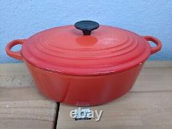 Le Creuset Cast Iron Enamel Oval French Dutch Oven # 29 5 Qt Red