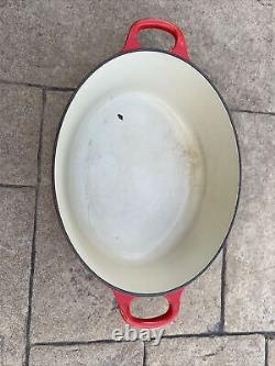 Le Creuset Cast Iron Enamel Oval French Dutch Oven # 29 5 Qt (small chip inside)