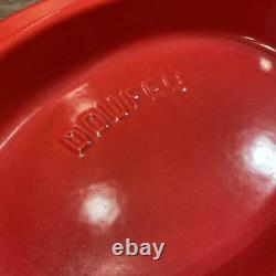 Le Creuset Cast Iron Oval Doufeu Red 28cm Stoneware Cousances MINT Unused Japan