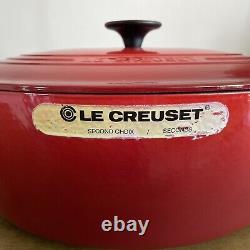 Le Creuset Cast Iron Oval Dutch Oven Red 6 3/4 qt In Great Used Condition