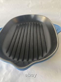 Le Creuset Cast Iron Oval Grill Skillet Blue NWOB France 13.5 X 9