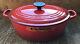 Le Creuset Cast Iron Red Oval Oven Pot Lid 4 1/2 Quart