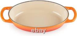 Le Creuset Casting Enamel Pot Signature Oval Plate 20 cm Orang 20cm