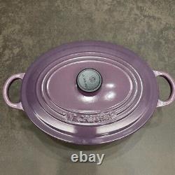 Le Creuset Cocotte Oval Cassis 25cm 3.2L Purple Casserole Cast Iron japan used