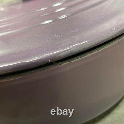 Le Creuset Cocotte Oval Cassis 25cm 3.2L Purple Casserole Cast Iron japan used
