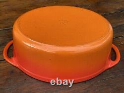 Le Creuset Doufeu #30 Orange Enameled Cast Iron Oval Roaster