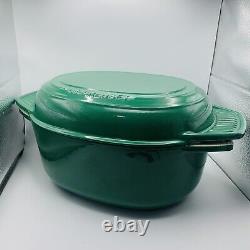 Le Creuset Dutch Oven Enameled Cast Iron Multifunction Roaster 25r2-27 10''Green