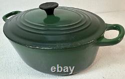 Le Creuset Enamel Cast Iron Dutch Oven #25 Double Handle Oval Forrest Grn 10X8