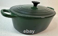 Le Creuset Enamel Cast Iron Dutch Oven #25 Double Handle Oval Forrest Grn 10X8