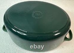 Le Creuset Enamel Cast Iron Dutch Oven #25 Double Handle Oval Forrest Grn 10X8