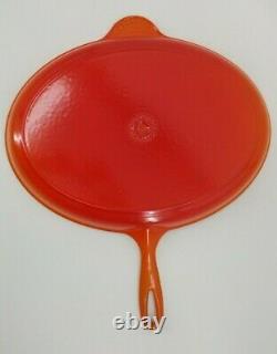 Le Creuset Enamel Cast Iron Oval Large Orange Skillet Pan # 40 France 15.75