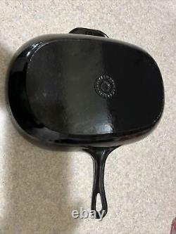 Le Creuset Enameled Cast Iron Dark Blue Oval Non-stick Grill Skillet 12.5