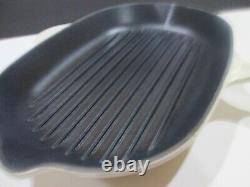 Le Creuset Enameled Cast Iron Dune Oval Non-stick Grill Skillet 12.5