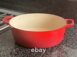 Le Creuset Enameled Cast Iron Oval Dutch Oven 3.5 Qt #27 Cerise Red PAN ONLY