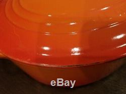 Le Creuset Enameled Cast Iron Oval Volcanic Flame Red/orange Oven Pot 6 3/4qt 31